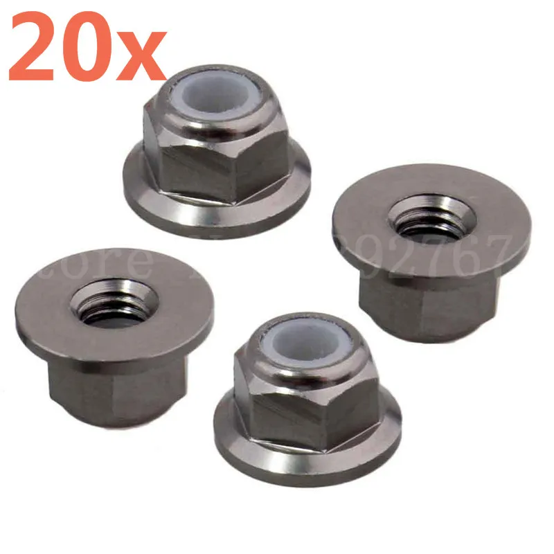 20 buah HSP 102049 122049 (02190) Alum Nut M4 1/10 suku cadang Upgrade 4WD mobil RC