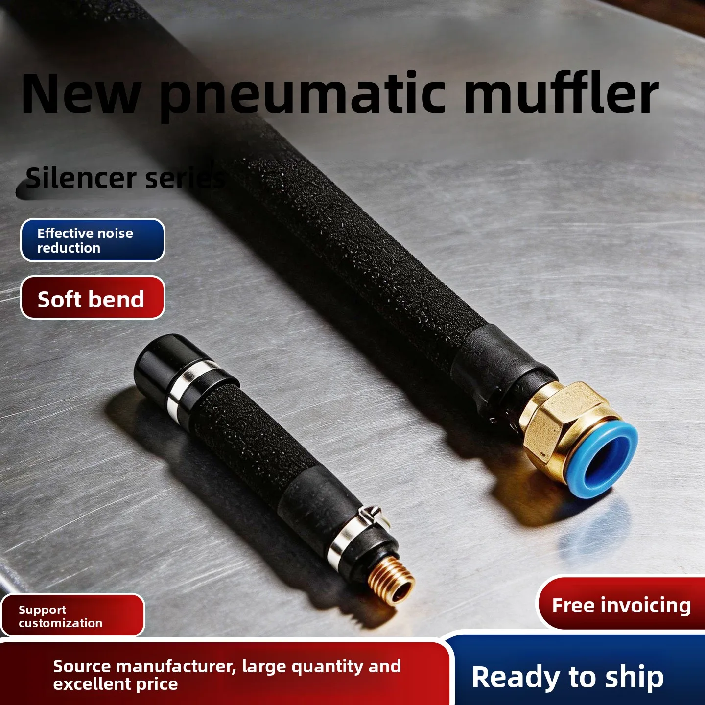 30cm Pneumatic Exhaust Hose, 4-16mm Quick Connect Air Vent Tube for Cylinder Compressor Vacuum Generator
