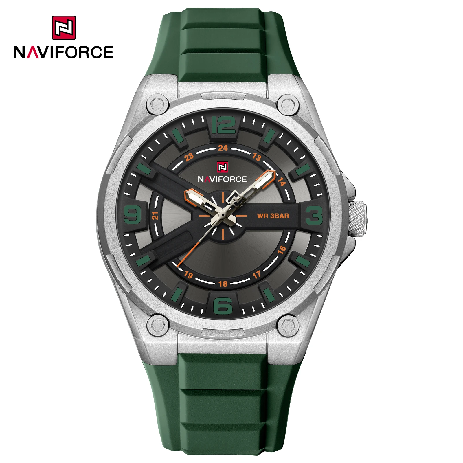 

NAVIFORCE 9260, спортивные модные кварцевые часы для мужчин, светящиеся водонепроницаемые силиконовые деловые повседневные мужские наручные часы reloj hombre
