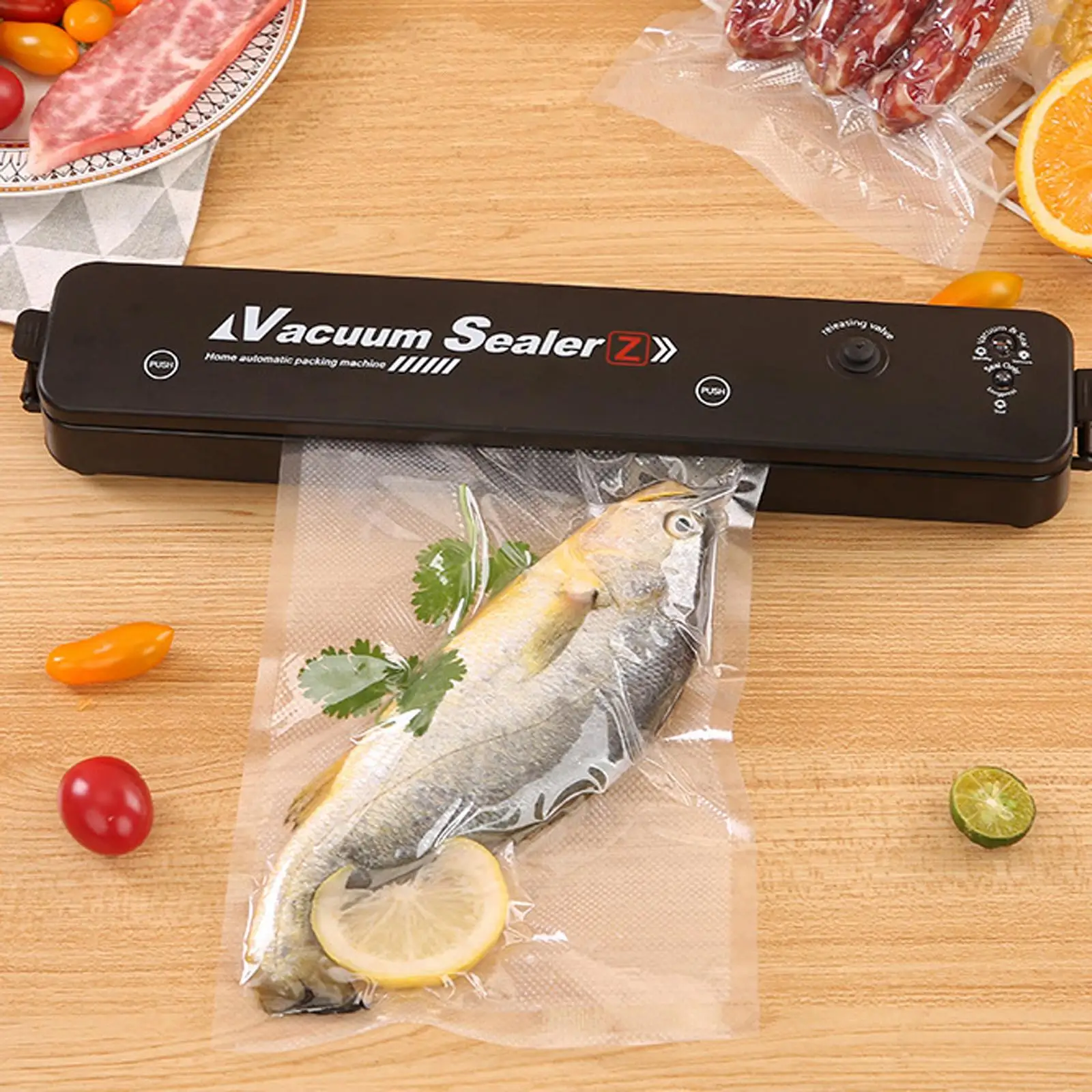 Automatic Vacuum Sealer Machine Multi Modes Food Sealing Indicator Lights with Sealed Bags Portable for Food Kitchen Home
