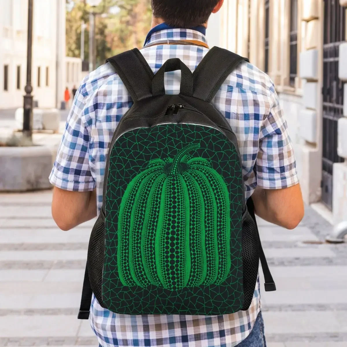 Custom Yayoi Kusama Abstract Art Pumpkin Travel Backpack Men Women School Laptop Bookbag College Student Daypack Bags