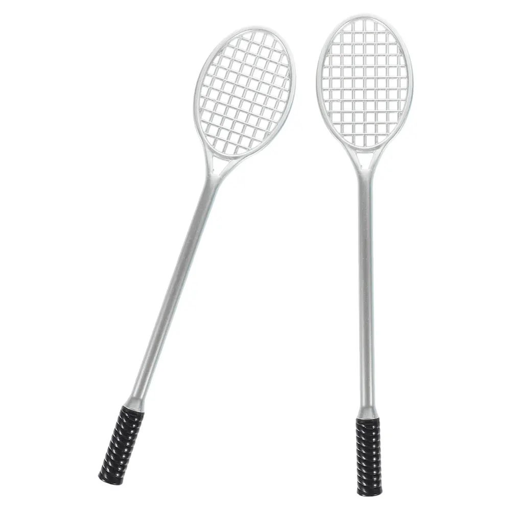 2Pcs Fun Tennis Racket Shaped Gel Pens Smooth Writing Office School Stationery Set Colorful Novelty Pens for Women Kids