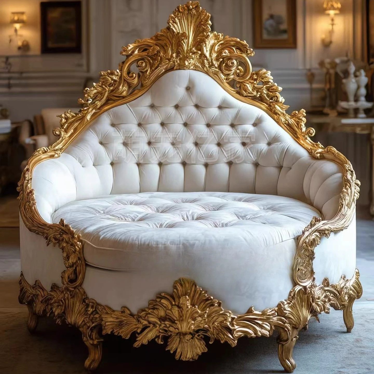 French luxury solid wood carving cat dog villa sofa bed high-end cat and dog recliner cat and dog leisure sofa nest