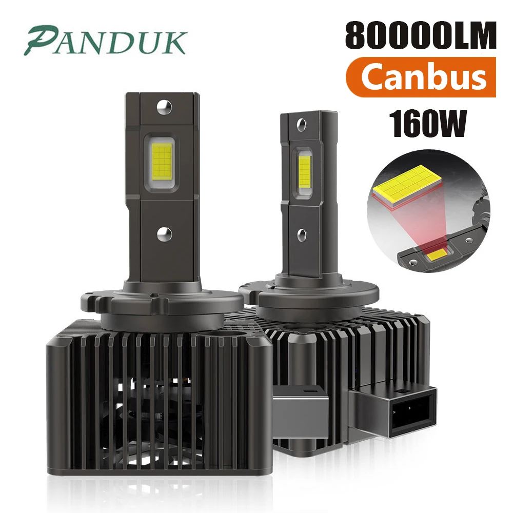 

PANDUK D1S LED D2S D2R D3S D4S D4R D5S D8S LED Lights For Car Headlights 160W 80000LM Canbus Turbo LED Bulbs 6000K Plug&Play