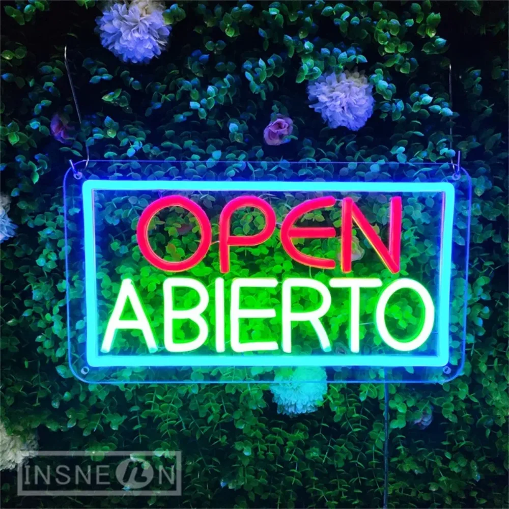 

Abierto Neon Sign,Business Spanish Open LED Signs for Various Stores,Suitable for Hanging on Shop Wall Window as Room Decoration