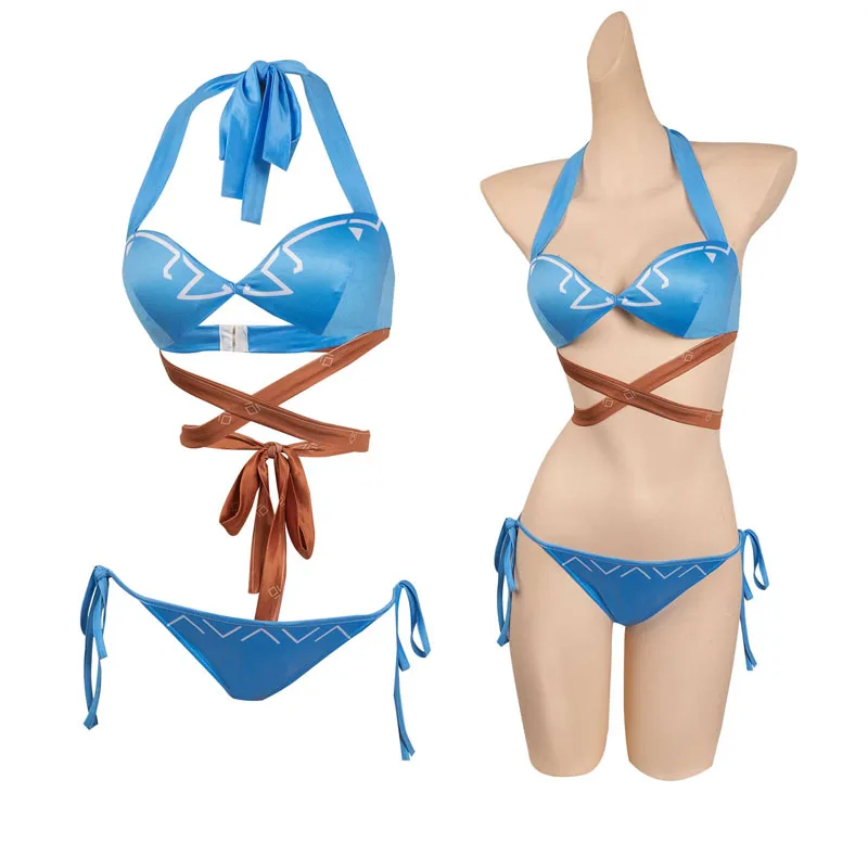 Female Girls Link swimsuit Cosplay Costume Sexy Bikini Tears of the Kingdom Summerwear Outfits Halloween Carnival Party Suit