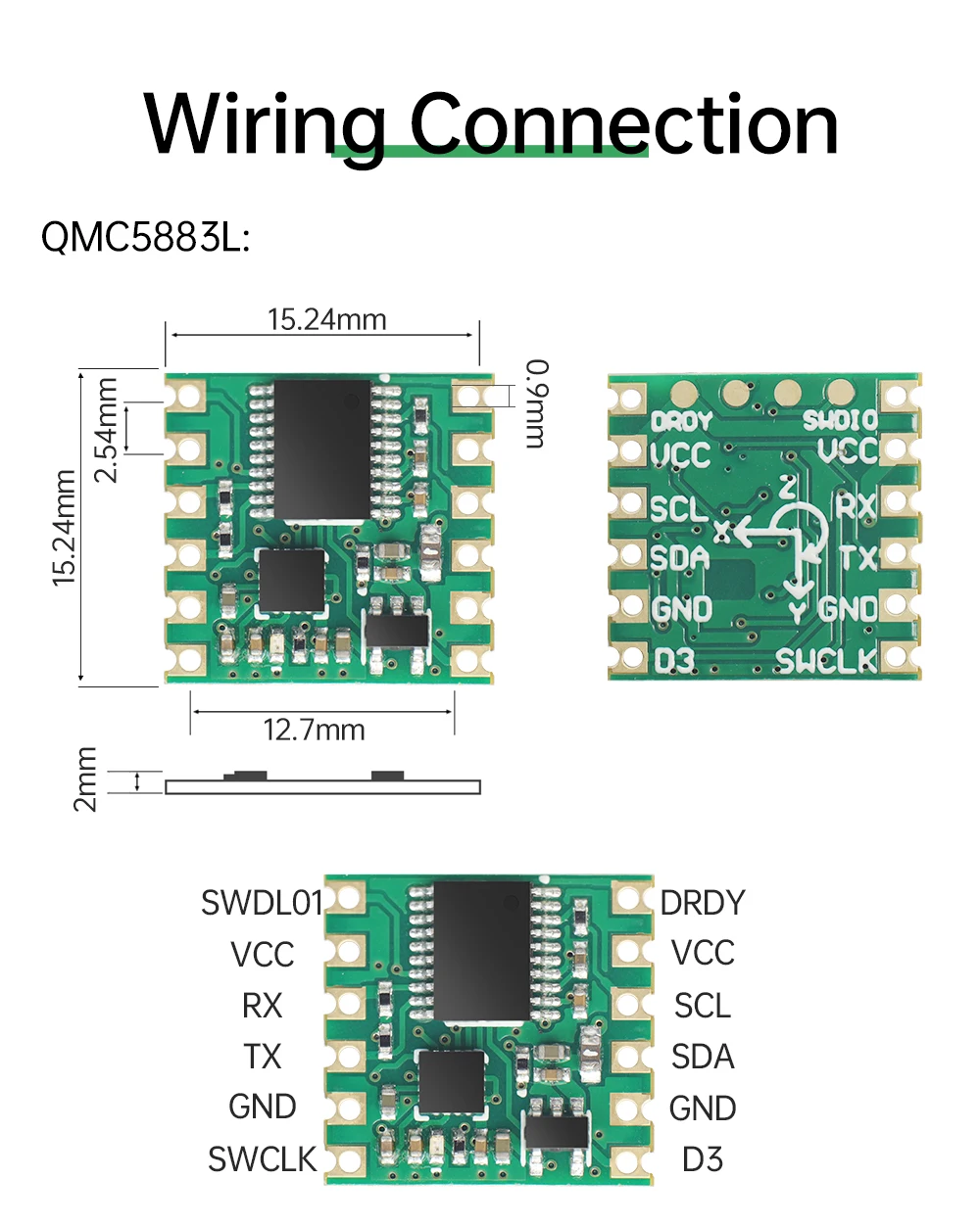 WitMotion RM3100 Magnetometer Compensation Chip, PNI RM3100 High-Accuracy Magnetometer Geomagnetism,SPI Interface