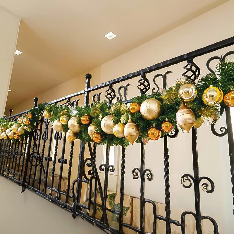 1.8M Christmas Rattan Decorative Horn New DIY Layout Supplies for Shopping Mall Hotel Front Desk Outdoor Scene