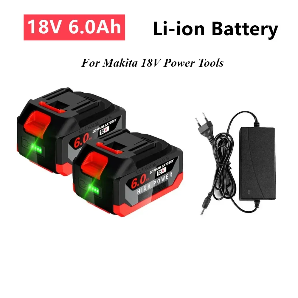 Bateria de Íon de Lítio Recarregável 6.0ah 18v com Indicadores Lcd para Makita Chave de Broca sem Fio Ferramenta Elétrica Bateria de Substituição