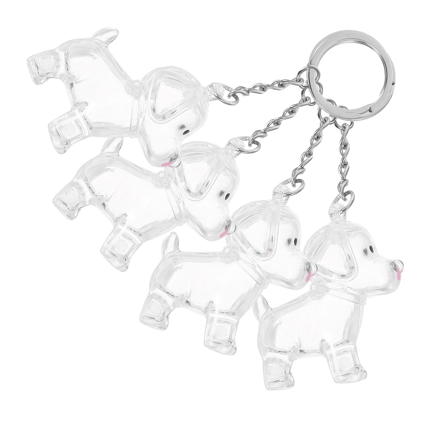 

4Pcs Pet Hair Keepsake Keychain Transparent Capsule Dog Memorial Charm Clear Bag Pendant Preserves Furry Friend Memories