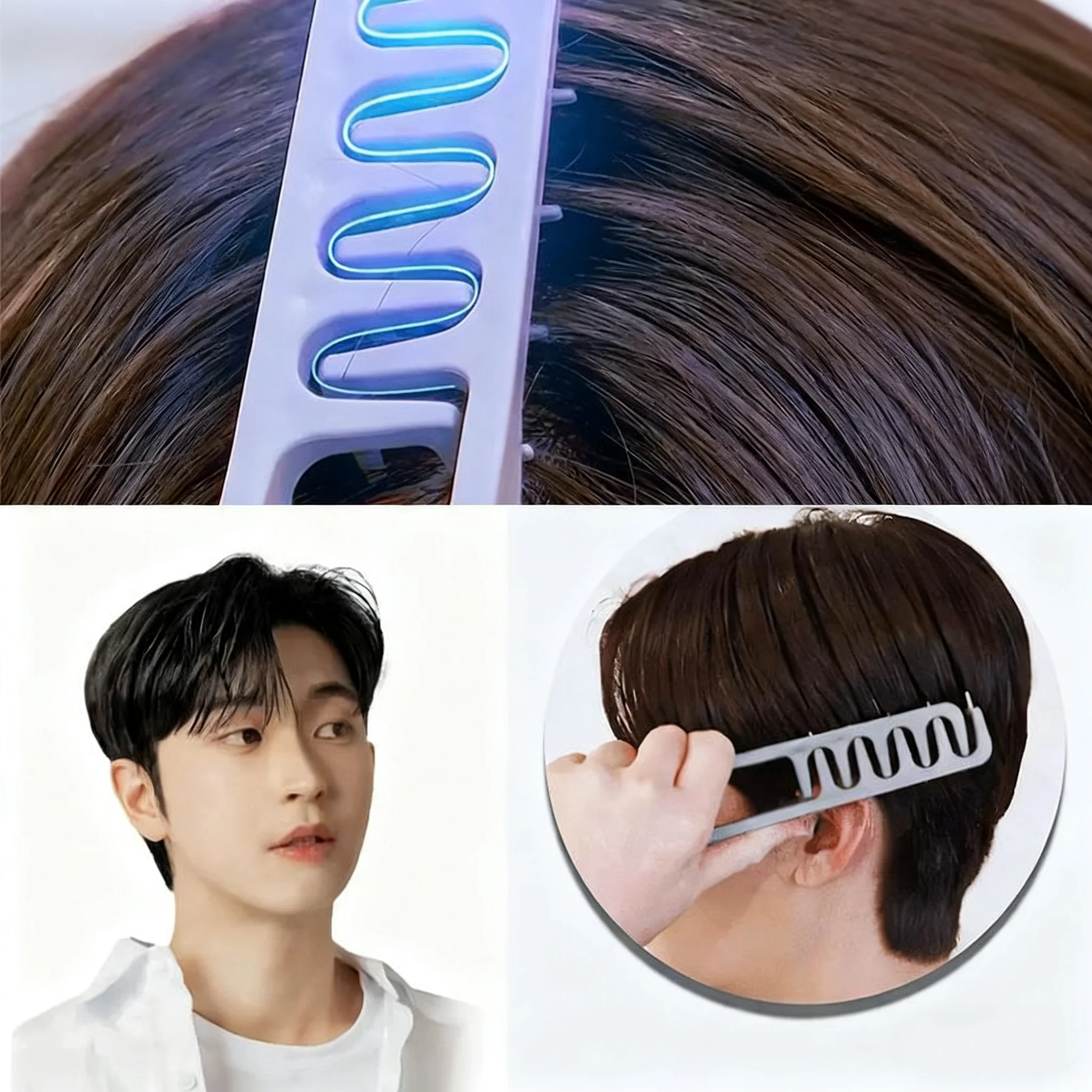

4-Pack Volumizing Hair Styling Comb for Men, Hairline Concealer, Bangs Comb, Korean Volumizing Texture Styling Comb, Essential Styling Comb for Hair Salons