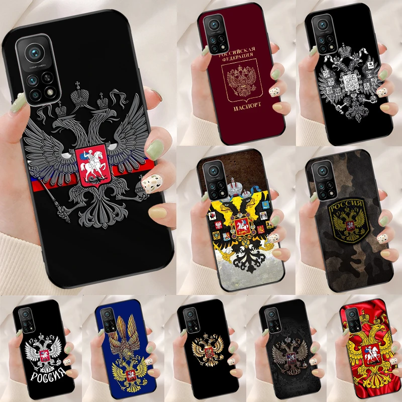 Russia Coat Of Arms Eagle Flag Cover For Xiaomi 13T 11T 12T 14T Pro 13 14 15 Ultra POCO X7 Pro X3 X5 X6 F5 F6 M6 Pro Case