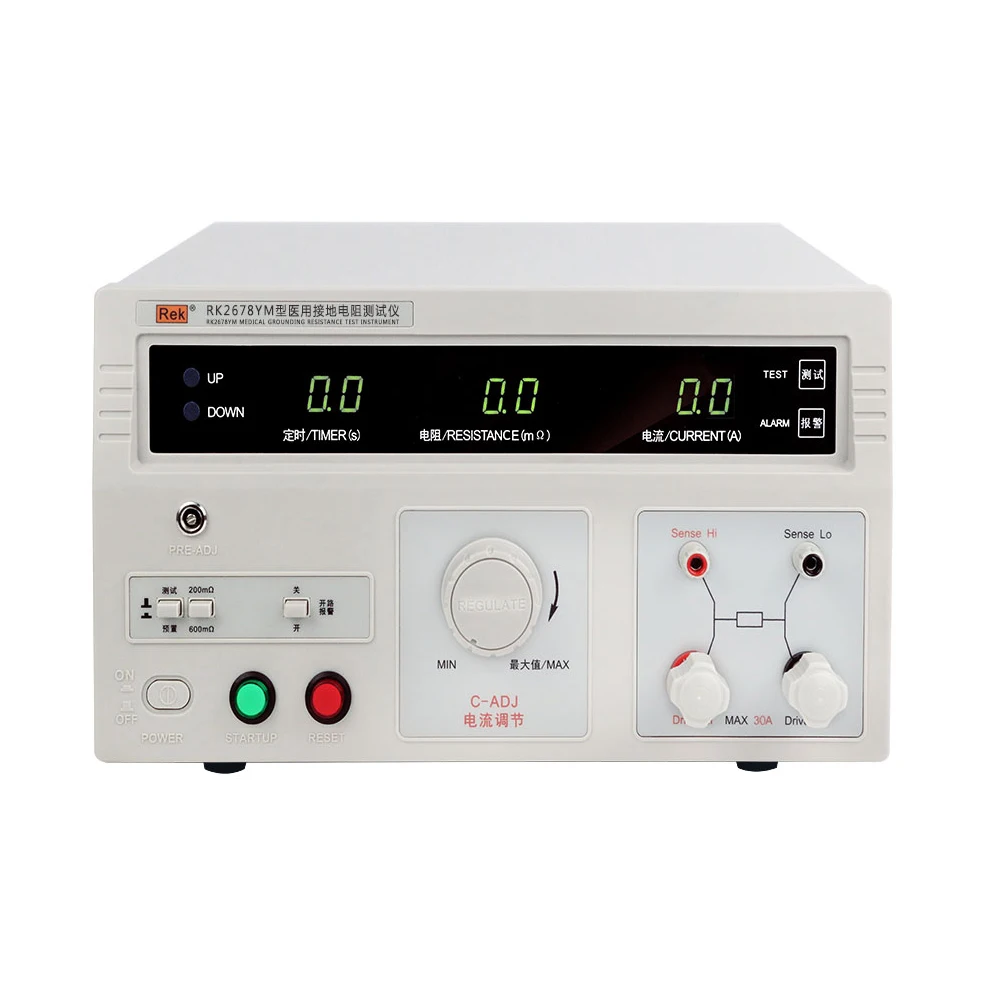 REK Medical Ground Bond Tester 5-30A 10-600M ohm RK2678YM Grounding Resistance Tester GR Tester Optional PLC