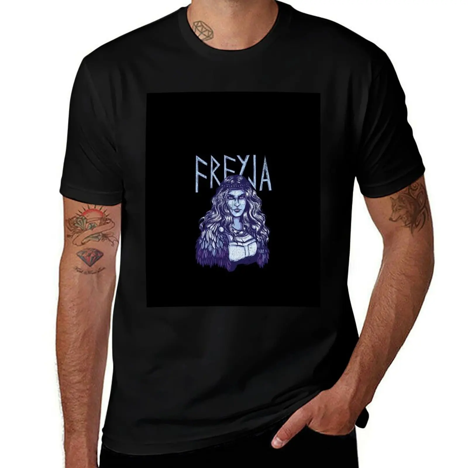 

Norse t designer shirts heavy cotton t man t Freja T-Shirt quality Goddess cotton high shirts shirt