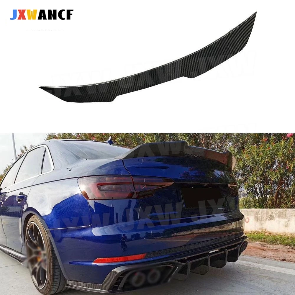 

JXWANCF Dry Carbon Fiber FRP Rear Spoiler Boot Lid Duck Wings For Audi A4 Sline Sport S4 Sedan B10 2019 2020