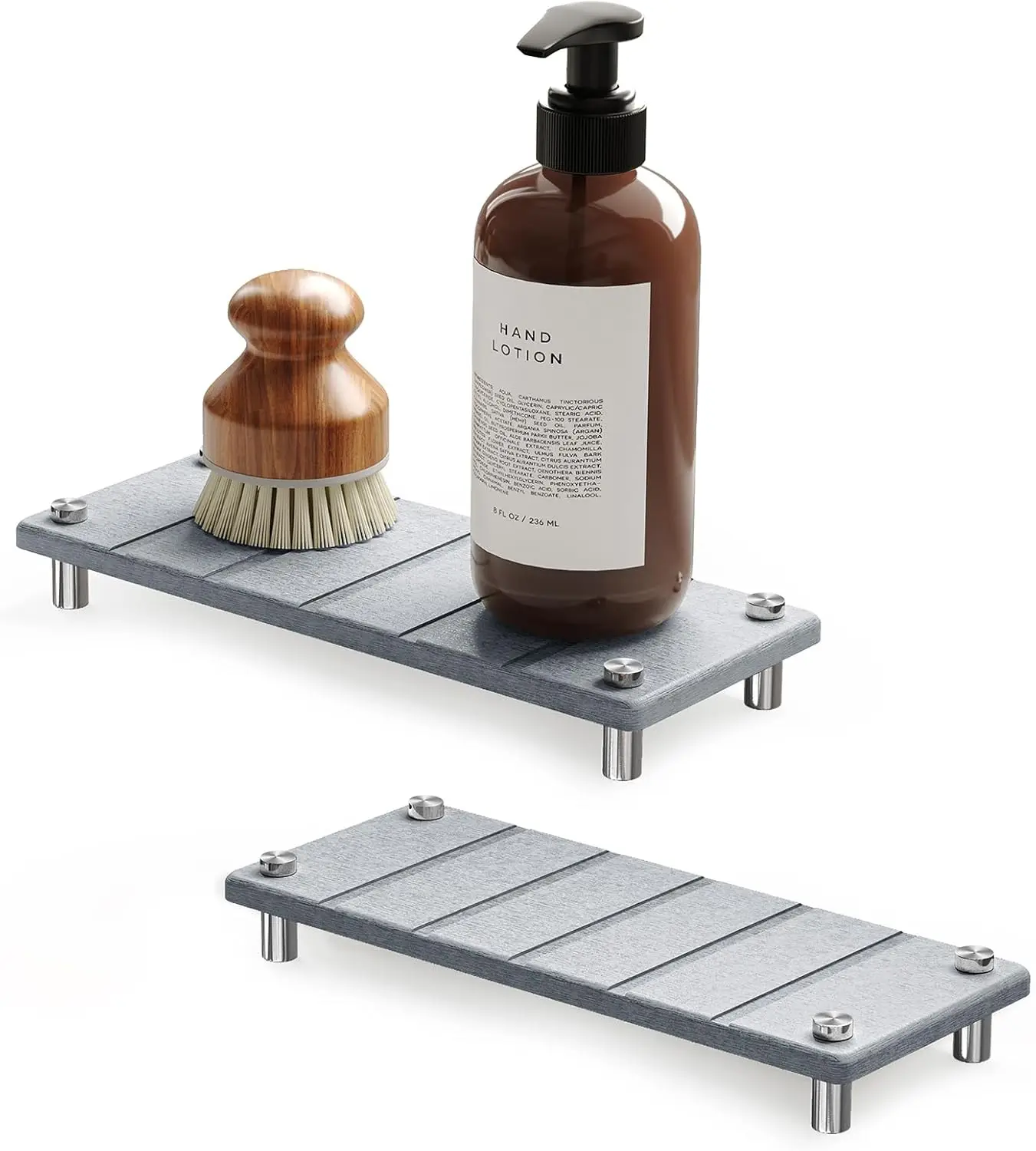 

2 Pack Drying Sink Caddy, Instant Dry Water Absorbing Stone Tray for Sink Organizers, Kitchen Counter Soap Dish Holder