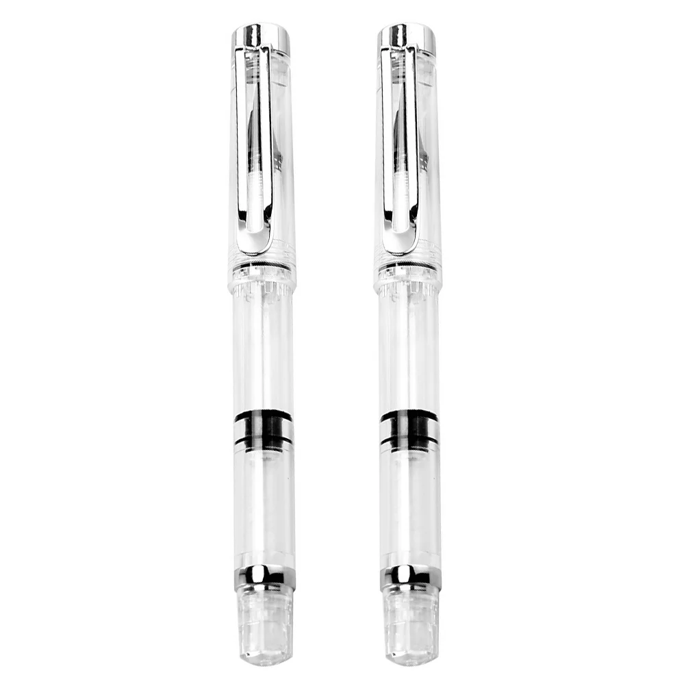 2 Pcs Pen-Type New Writing Brush Sketch Drawing Scrapbook Calligraphy Pens Piston Paint Tip Fountain Plastic Student