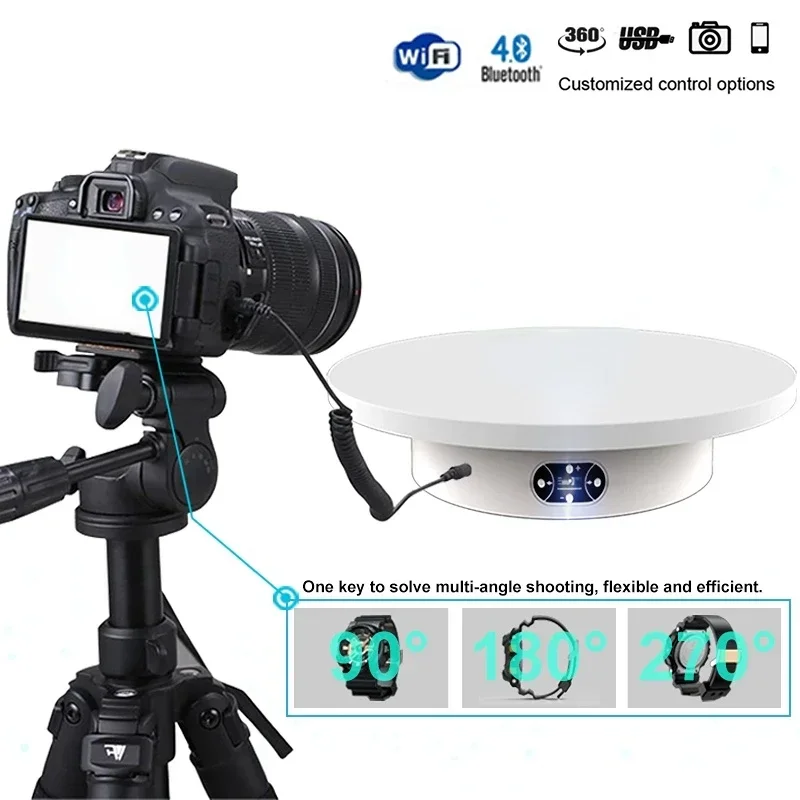 30cm BLE4.0 Remote Control Electric Rotating Turntable 3D Scanning Photography Motorized Display 360 Turntable