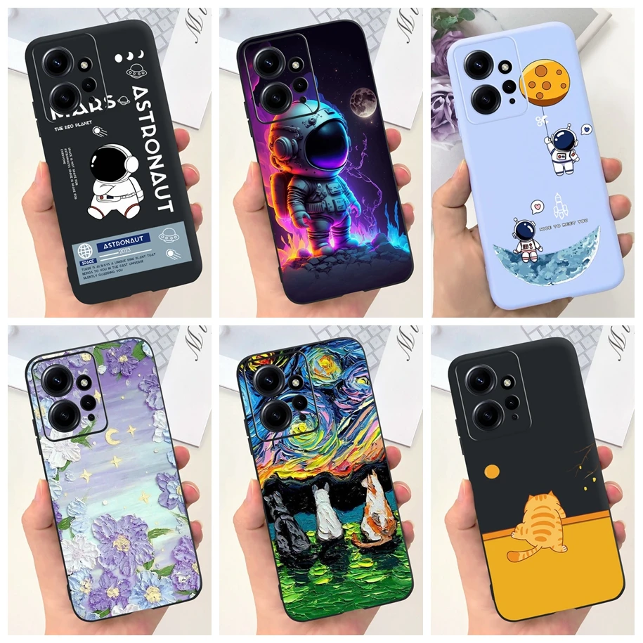 For Xiaomi Redmi Note 12 4G 2023 Case Global Cute Astronaut Silicone TPU Phone Case For Xiomi Redmi Note 12 Note12 4G Back Cover