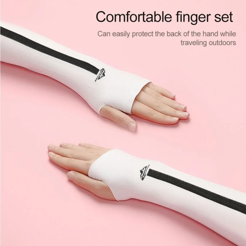 Ice Silk Cooling Sun Shade Sleeves Women Men Uv Protection Quick Drying Long Elasticity Gloves Outdoor Fishing Sport Arm Cover