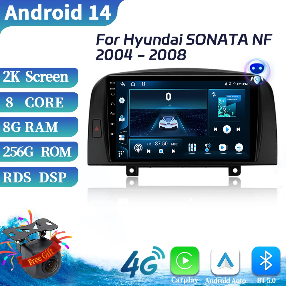 

Car Radio Multimedia Video For Hyundai SONATA NF 2004-2008 Android 14 Navigation Wireless Stereo 4G BT GPS CarPlay Touch Screen