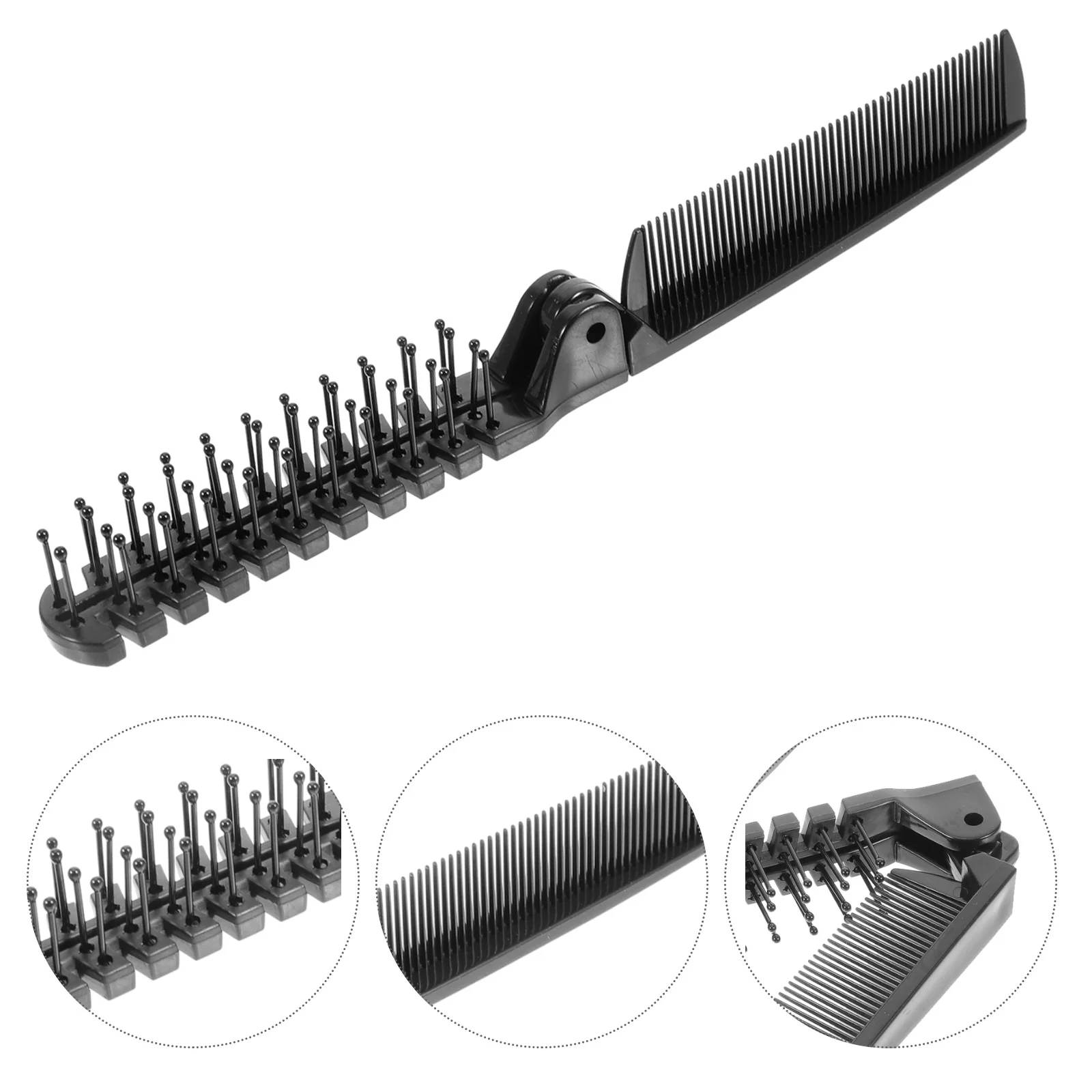 

4Pcs Portable Foldable Hair Comb Durable Plastic for Home Travel Outdoor Use Easy to Carry Black Hair Comb Foldable