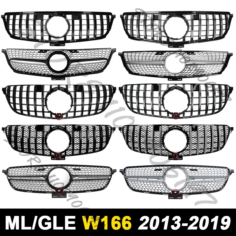 for W166 ML 2013-2015 GLE 2016-2019 ML320 ML350 ML400 ML500 GLE300 GLE320 GLE400 GLE450 GT Bumper Racing Grille