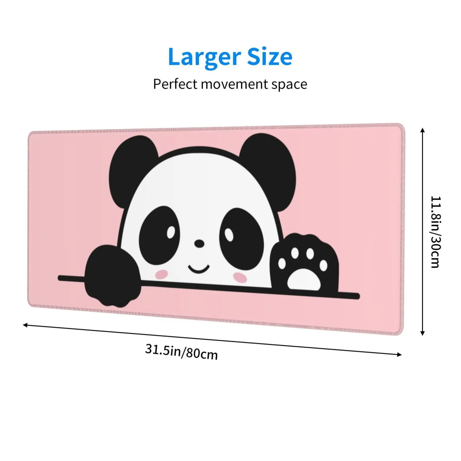 Alas Mouse Besar Merah Muda Cakar Melambaikan Panda Lucu Alas Mouse Gaming Alas Meja Alas Karet Antiselip untuk Alas Keyboard dan Mouse