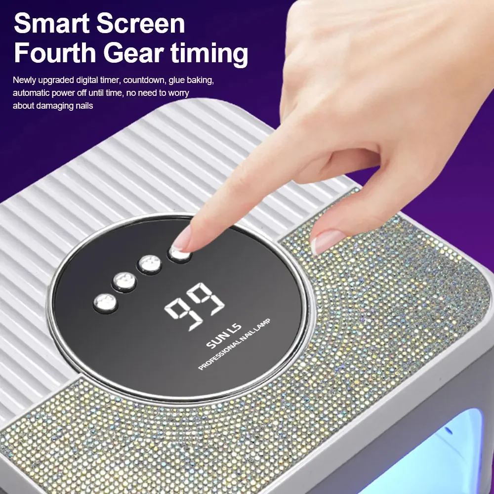 Lámpara UV de alta potencia para uñas, 45LED, para curado de Gel, con pantalla LCD inteligente, secador de uñas, Base extraíble, herramienta de pedicura para uso doméstico