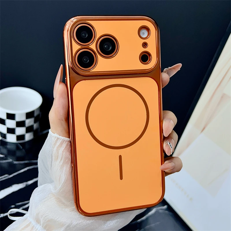 Luxuriöse Galvanisierte Schutzhülle mit MagSafe Magnetischer Drahtloser Ladefunktion für iPhone 17 16Plus 14 15 13 12 11 Pro Max Air Stoßfeste Abdeckung