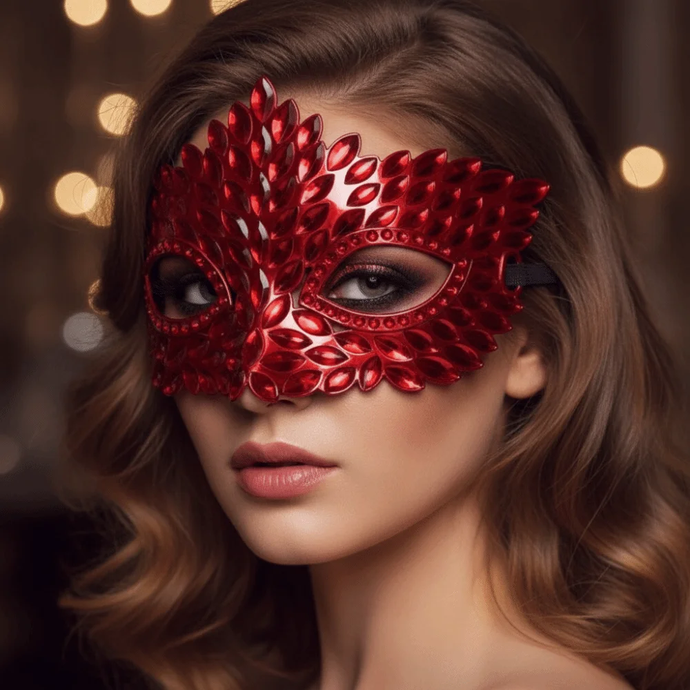 Carnival Visor Metallic Masquerade Mask Crystal Shiny Venetian Mask Textured Lightweight Party Eyemask Cosplay