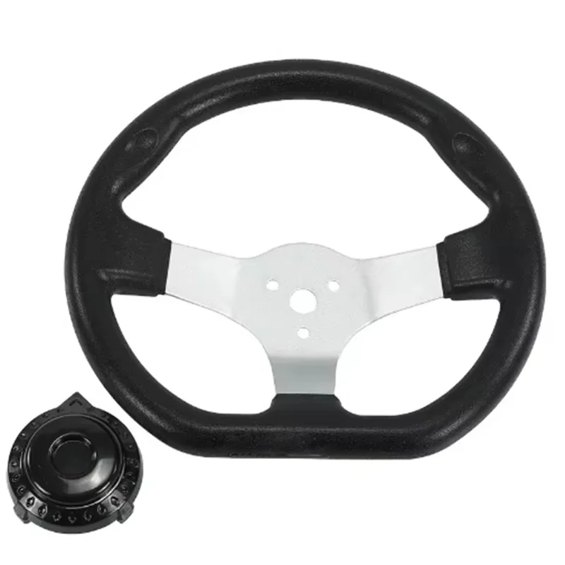 

ATV Steering Wheel 270mm 3-Hole Replacement Universal Suitable for Kart Steering Wheel DIY Homemade Car Accessories with Cover