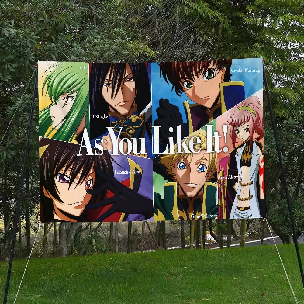 Classic Mecha Anime C-Code G-Geass Family Gatherings Outdoor Atmosphere Flags Camping Decorations Banners