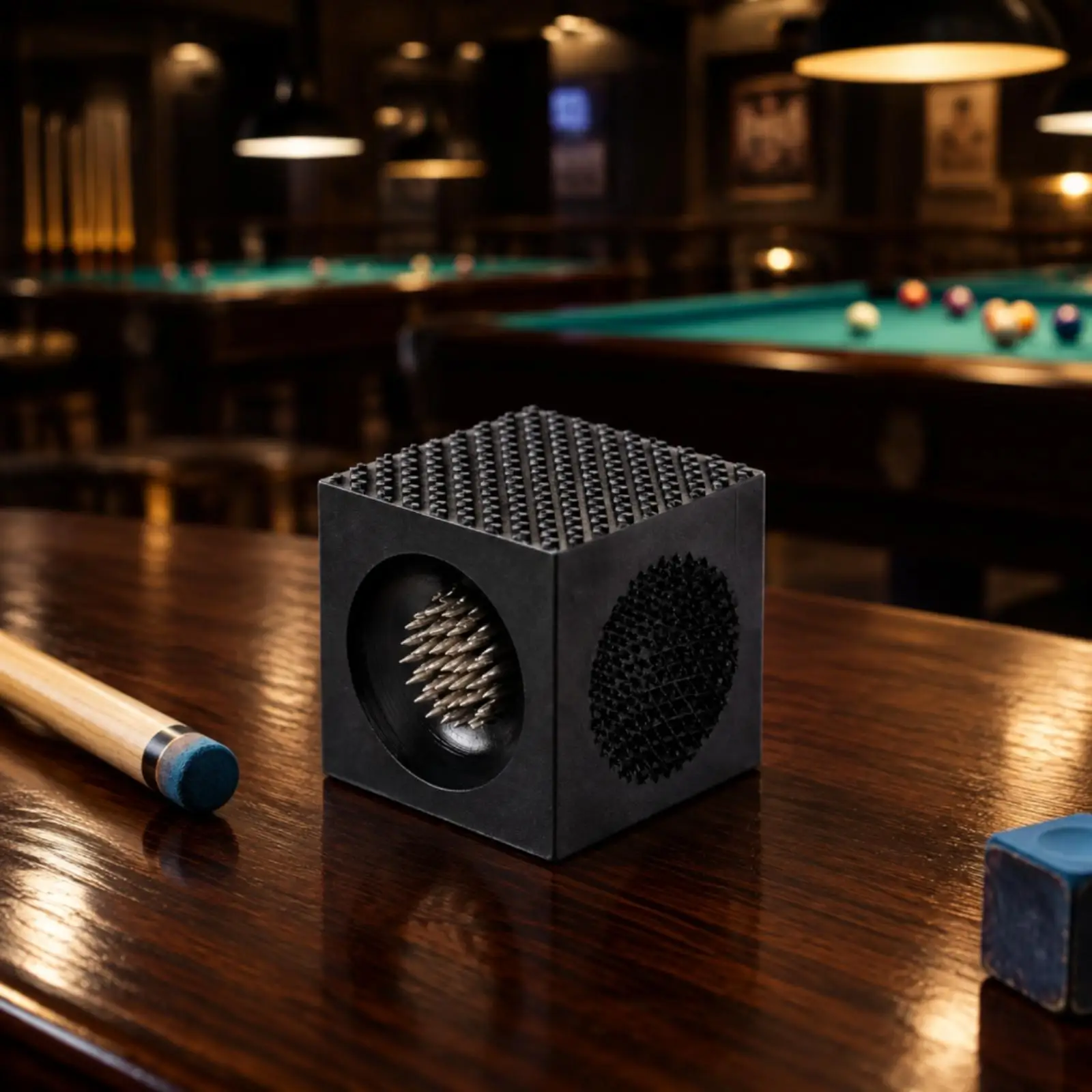 Multipurpose Cue Tip Shaper for Billiard Cue Tip Repair Aluminum Alloy Pool Tip Scuffer Pricker Tool with Compact Square Design