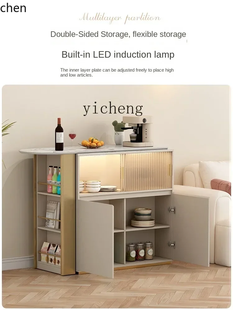 DSA  Plate Bar Cabinet Hallway Double-Sided Sideboard Cabinet Integrated Movable Household Corner L-Type