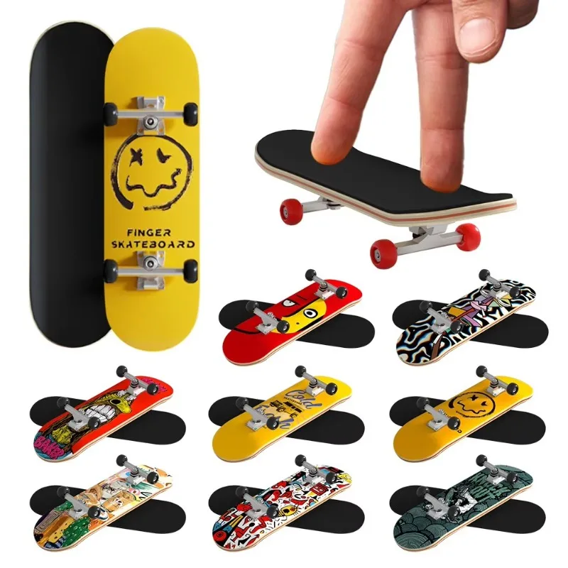 Various Finger Scooter Maple Wood Professional Mini Wooden Skateboard Set  Desktop Competitive Toys Kid Tabletop Toys for Boys