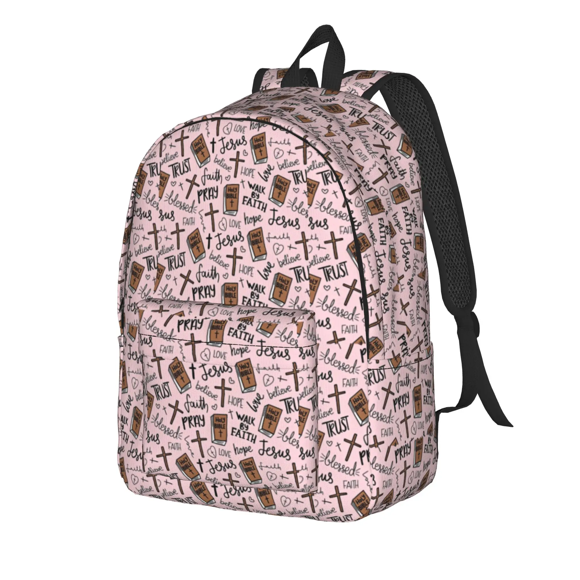 Christian Bible Jesus Backpack  Fun Backpacks Unisex College Breathable High School Bags Designer Rucksack