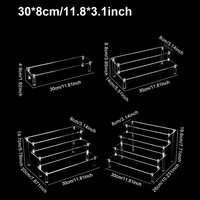 1-4 Tier Acrylic Display Stand Durable Display Rack For Cupcake Perfume Doll Transparent Trapezoidal Blind Box Storage Shelf 2
