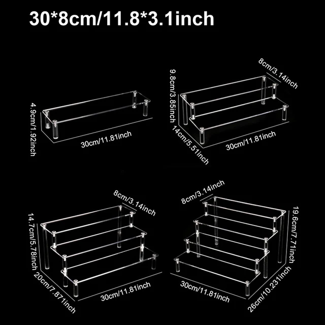 1-4 Tier Acrylic Display Stand Durable Display Rack For Cupcake Perfume Doll Transparent Trapezoidal Blind Box Storage Shelf 2 1-4 Tier Acrylic Display Stand Durable Display Rack For Cupcake Perfume Doll Transparent Trapezoidal Blind Box Storage Shelf 2