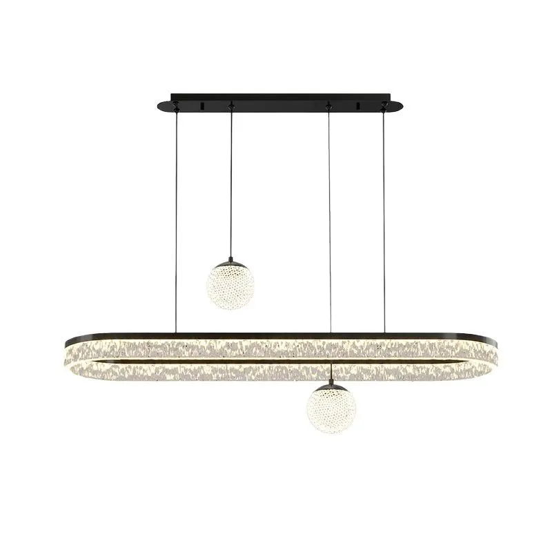

Restaurant chandelier Italian minimalist light luxury high-end feeling ice crack acrylic dining room bar table strip