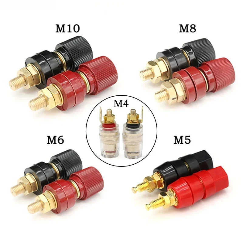 1PCS Wire Binding Post Thread Screw M4 M5 M6 M8 M10 Battery Weld Inverter Clamps Power Supply Connect Terminal Splice Red Black