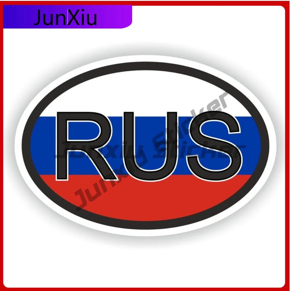 

Russia RUS Country Code Oval Unique Camper Helmet Waterproof Body Decoration Vinyl Decal For Car Truck SUV Window Bumper Laptop