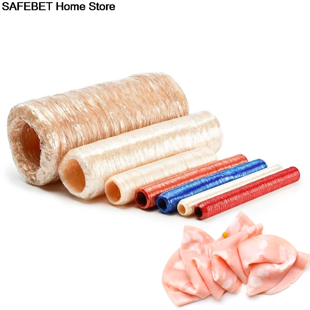 1pc Smoked Cellulose Sausage Casing Shell for Sausage Sleeve Halal Easy To Peel Meat Sausage Packing Casing Kitchen Tools