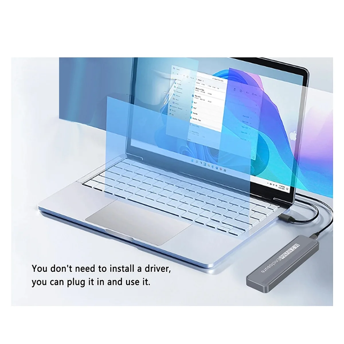 M.2 حاوية M.2 SSD ، صندوق محرك الأقراص الصلبة ، 20 جيجابايت في الثانية ، نوع-C ، USB ، دعم GEN2x2 ، زخارف UASP