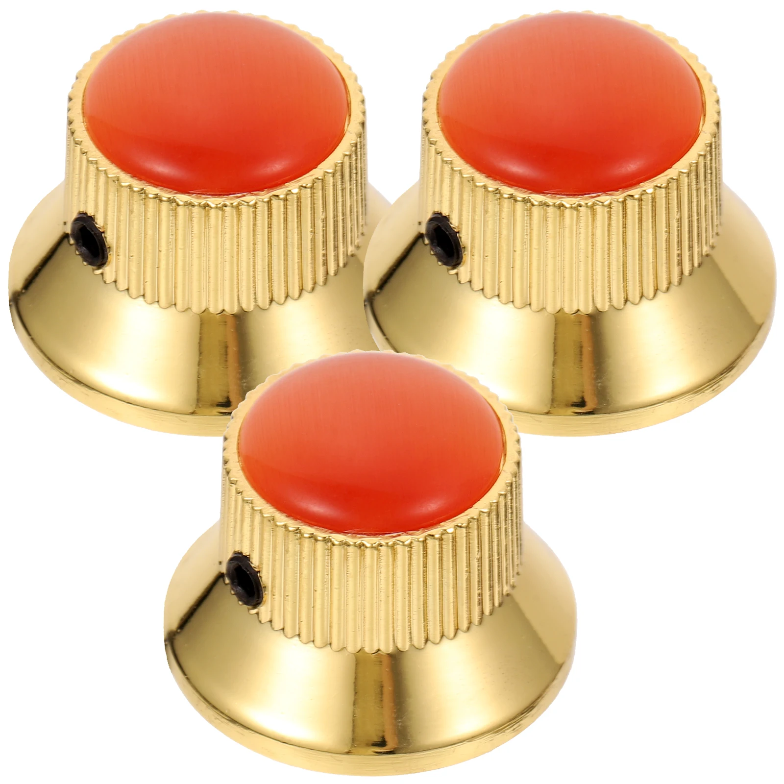 

3 PCS UFO Gold Knob Red Accessory Jazz Volume Bass Guitar Knobs Electric