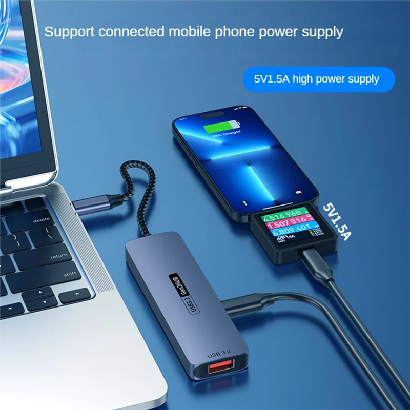 USB C 허브 USB Type-C 3.2 허브 10Gbps 고속 PD100W 충전 USB Type-C 3.2 어댑터 분배기 노트북 휴대폰 PC용