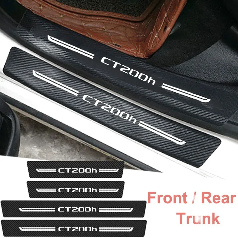 Carbon Fiber Car Sill Protect Stickers Decals for Lexus CT200h Badge Auto Door Entry Pedal Guards Threshold Scuff Plate Strip
