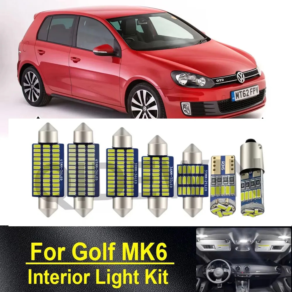 

14Pcs For VW Volkswagen Golf MK6 6 VI GTI 2010 2011 2012 2013 2014 LED Interior Light Bulb Kit Reading Trunk Lamp Canbus