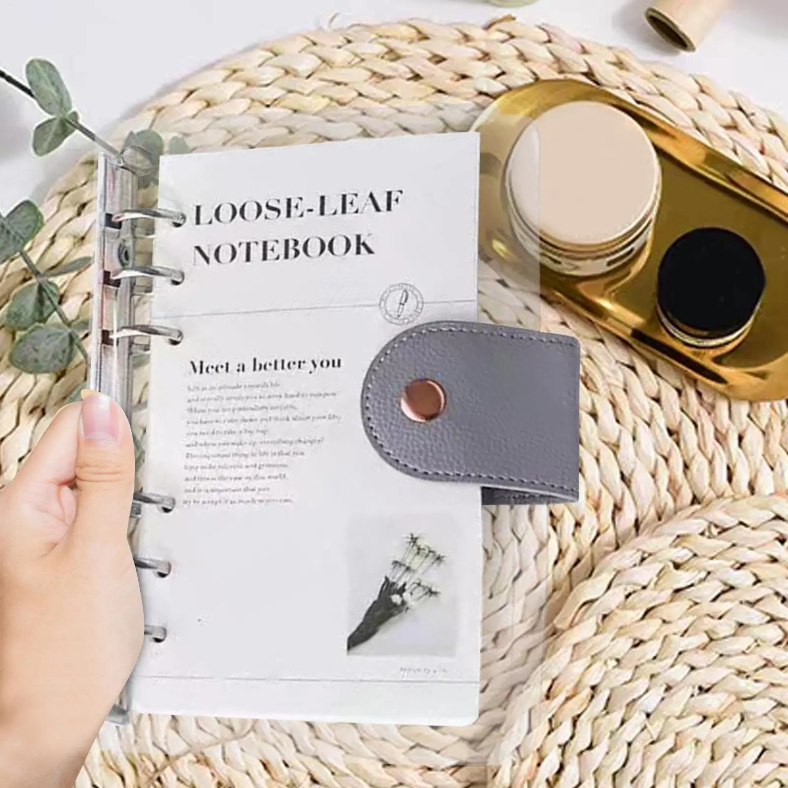 A6 바인더 투명 플래너 6링 바인더 플래닝 노트북 (업무, 건강, 여행, 공부, 청소, 독서, 운동, 가정, 정신 건강 관리용)