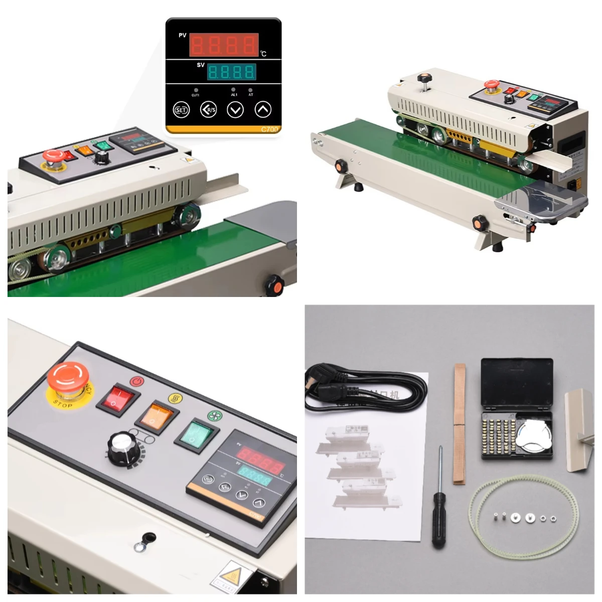 

STLFR-770 Hardworking Continuous Sealing Machines Working with Foil Plastic PE PVC PP Paper Bag